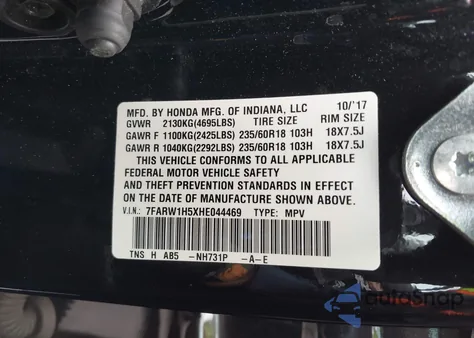 2017 Honda Cr-V Ex z USA, uszkodzony, nr VIN 7FARW1H5XHE044469